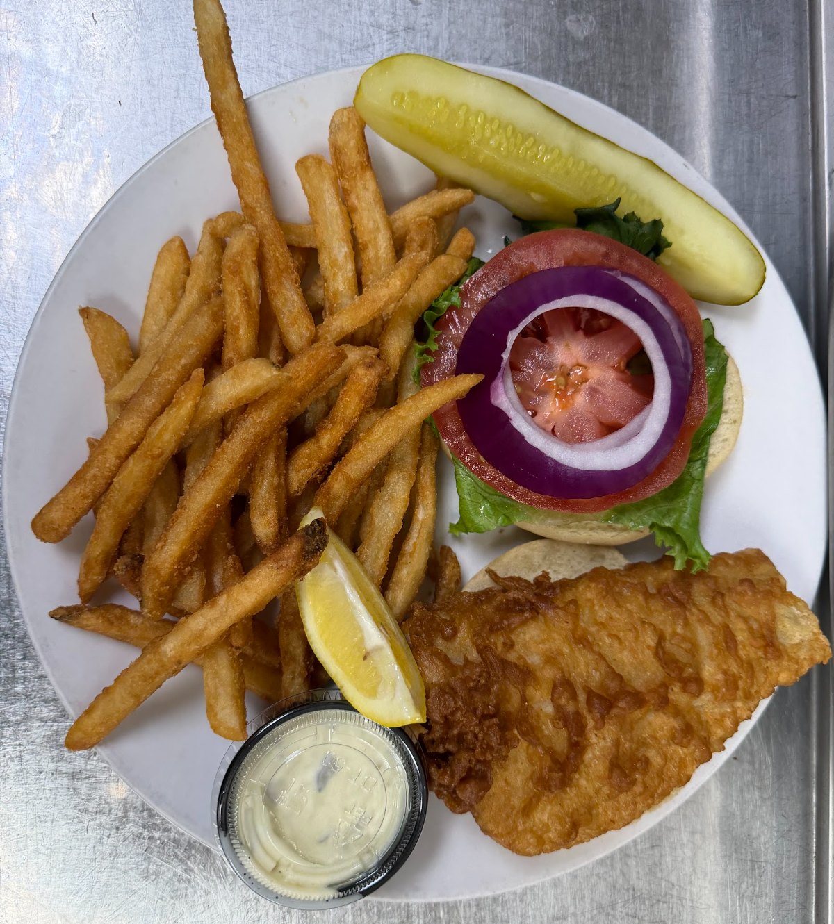 Fried grouper with fries